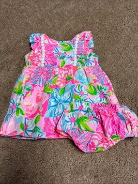 Lilly Pulitzer Pink Floral Infant Dress with Bloomers
